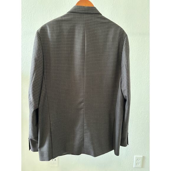 JWN Nordstrom Plaid 100% Wool Jacket Blazer Sport Coat 42L Made in Italy Brown - Picture 5 of 5